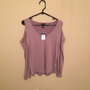 Long sleeve cold shoulder top